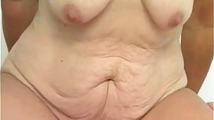 Flimsy granny pussy filled with younger dick