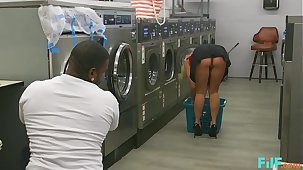 FILF - MILF Katie Morgan Takes Multiform Loads To the fore Laundromat