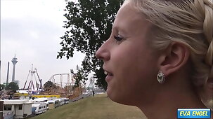 EVA ENGEL: Public Creampie with stranger at a Beguilement Fair