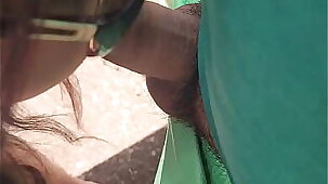 Deepthroat and assfuck sexy Latina milf wife in public in car.