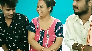 Hot Milf Aunty shared! Hindi latest XXX triumvirate sex