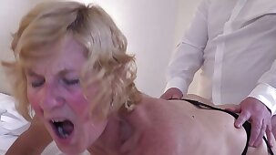 Filthy Milf Molly fucks husbands big cheese